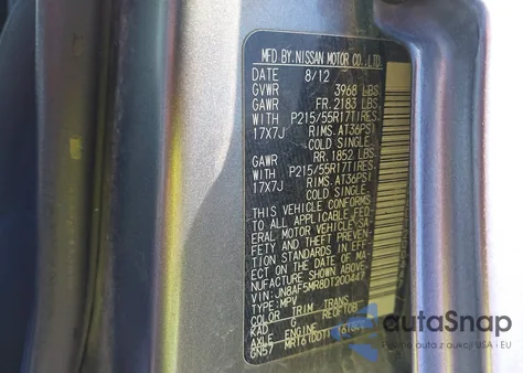 2013 Nissan Juke S из США, поврежденный, VIN JN8AF5MR8DT200447